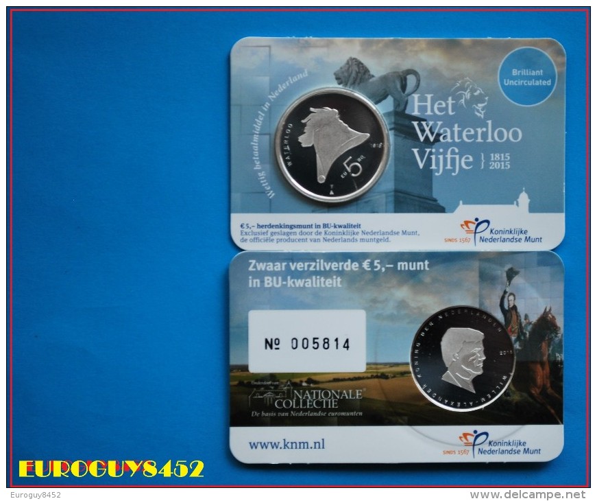 NEDERLAND - COINCARD 5 € 2015 BU - HET WATERLOO VIJFJE - Pays-Bas