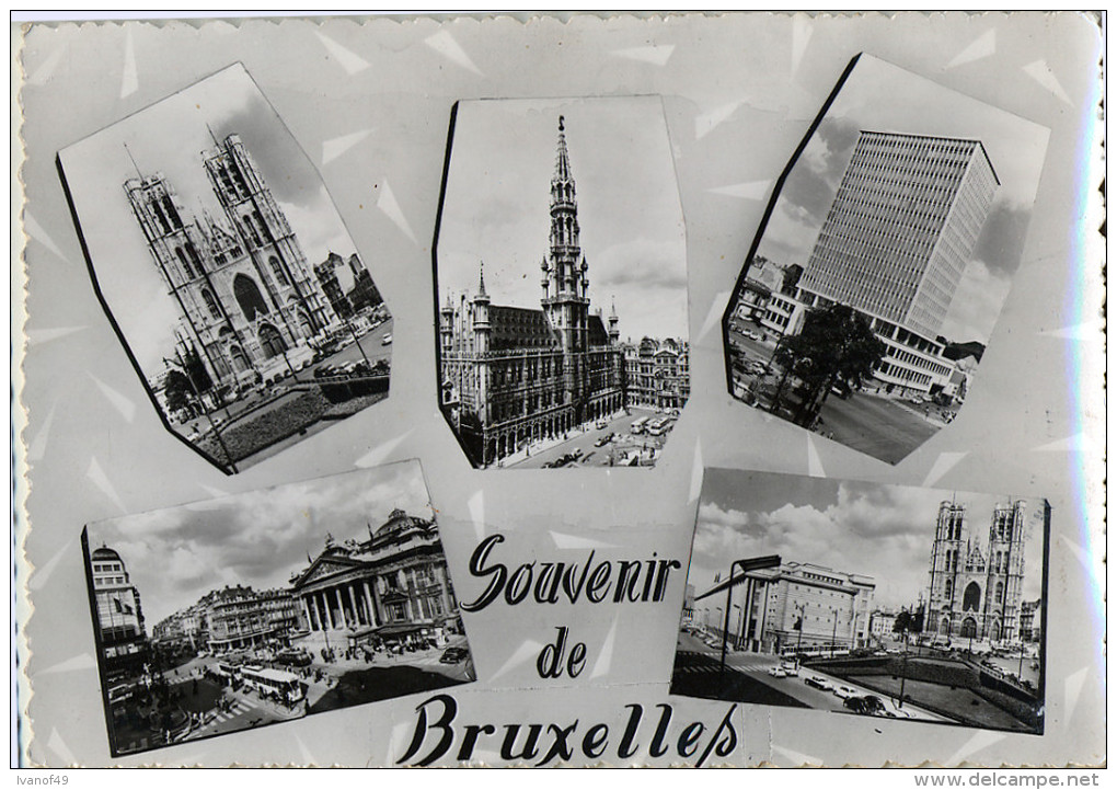 BELGIQUE - Souvenir De BRUXELLES - CPSM -  Vues Multiples - Photo Véritable - Multi-vues, Vues Panoramiques