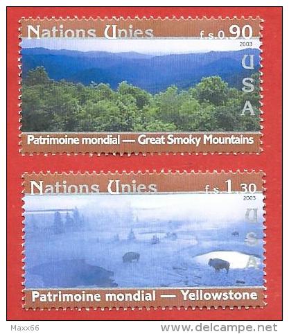 ONU - NAZIONI UNITE GINEVRA MNH - 2003 - World Heritage Sites, USA - 0,90 + 1,30 Fr. - Michel NT-GE 473-474 - Neufs