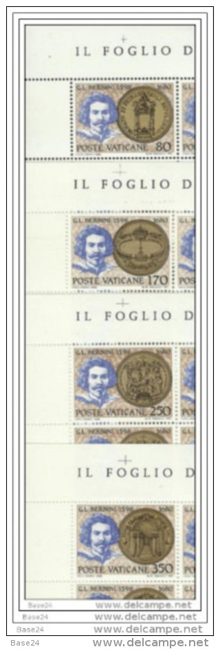 1980 Vaticano Vatican BERNINI 40 Serie Di 4v. Foglio MNH** Sheets - Scultura