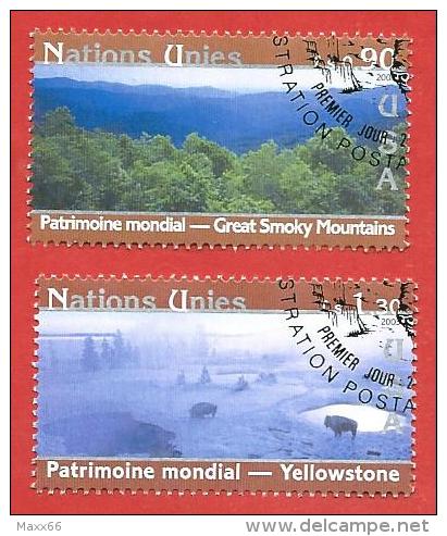 ONU - NAZIONI UNITE GINEVRA USATO FDC - 2003 - World Heritage Sites, USA - 0,90 + 1,30 Fr. - Michel NT-GE 473-474 - Used Stamps