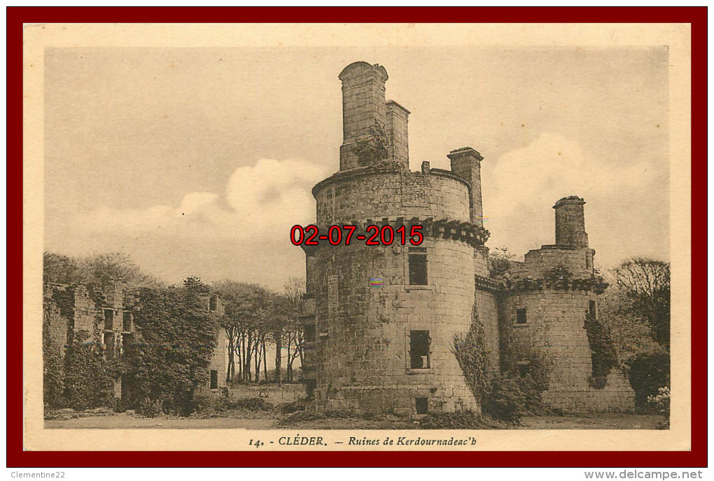 Dept 29  Cléder Chateau De Bretagne Tronjoly   (scan Recto Verso ) - Cléder