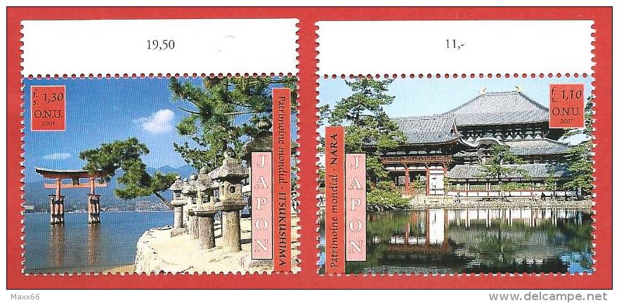 ONU - NAZIONI UNITE GINEVRA MNH - 2001 - World Heritage Sites - Giappone Japan - 1,10 + 1,30 Fr. - Michel NT-GE 415-416 - Nuevos