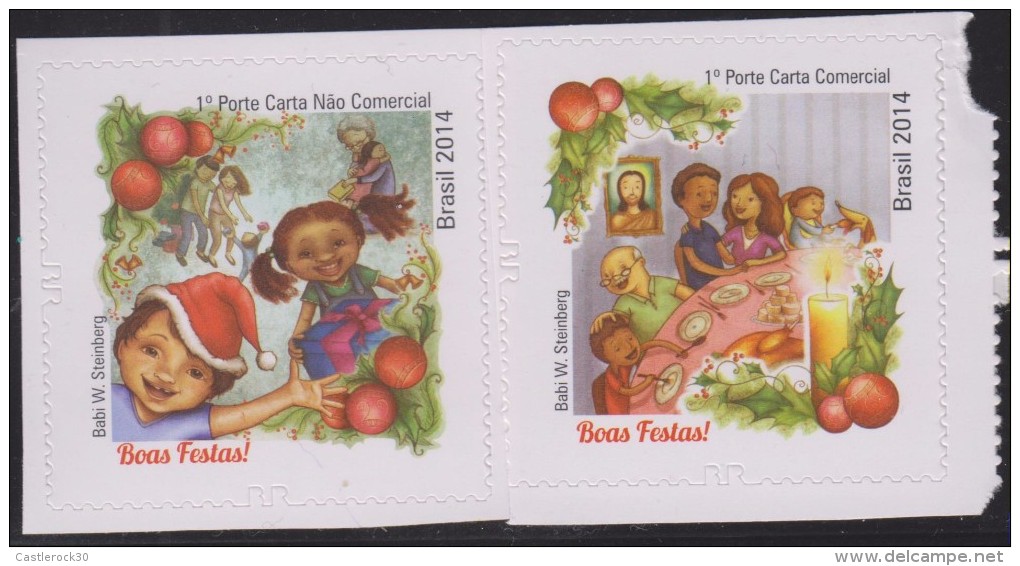 O) 2014 CHIRSTMAS, FAMILY CHRISTMAS DINNER, STICKERS, ADHESIVES, XF - Unused Stamps