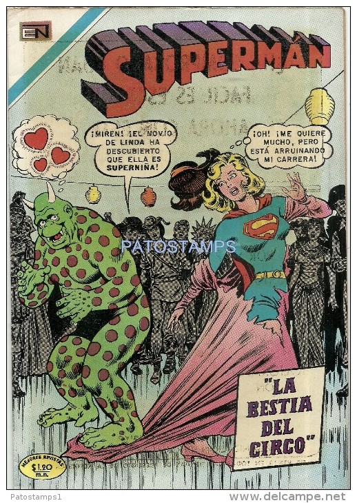 12039 MAGAZINE REVISTA MEXICANAS COMIC SUPERMAN LA BESTIA DEL CIRCO Nº 796 AÑO 1971 ED EN NOVARO - BD Anciens