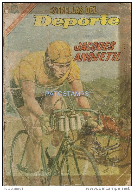 12066 MAGAZINE REVISTA MEXICANAS COMIC ESTRELLAS DEL DEPORTE JACQUES ANQUETIL CICLISTA Nº 16 AÑO 1966 ED NOVARO - Old Comic Books