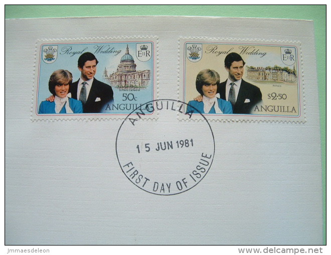 Anguilla 1981 FDC Royal Wedding Charles & Diana - Flowers - Cathedral - Anguilla (1968-...)