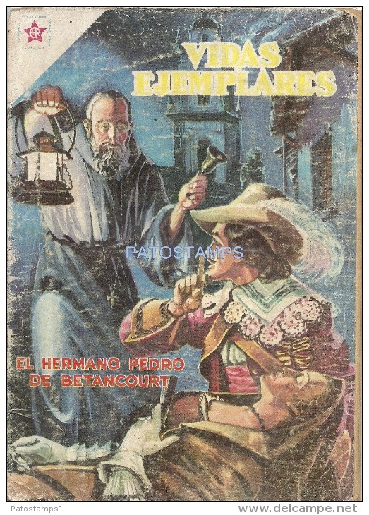 12071 MAGAZINE REVISTA MEXICANAS COMIC VIDAS EJEMPLARES EL HERMANO PEDRO DE BETANCOURT Nº 54 AÑO 1958 ED ER NOVARO - Oude Stripverhalen