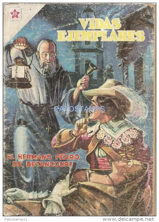 12071 MAGAZINE REVISTA MEXICANAS COMIC VIDAS EJEMPLARES EL HERMANO PEDRO DE BETANCOURT Nº 54 AÑO 1958 ED ER NOVARO - Old Comic Books