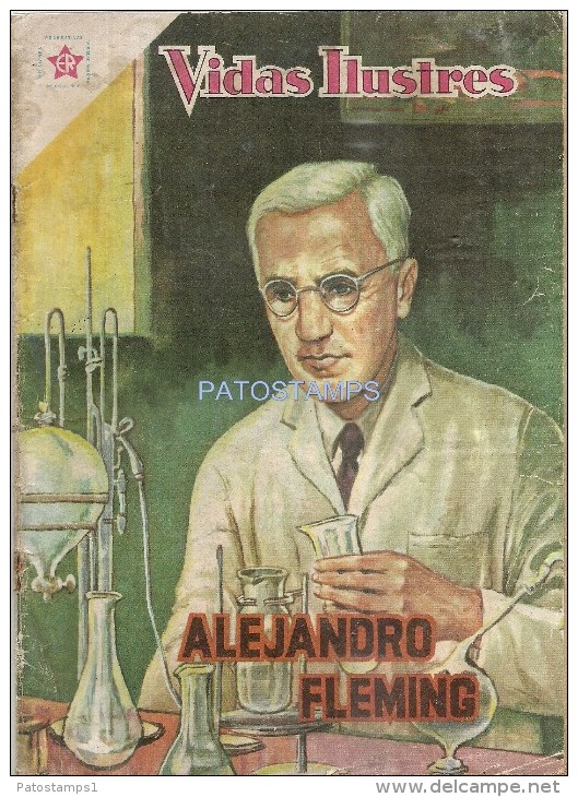 12109 MAGAZINE REVISTA MEXICANAS COMIC VIDAS ILUSTRES ALEJANDRO FLEMING Nº 48 AÑO 1960 ED ER NOVARO - Old Comic Books