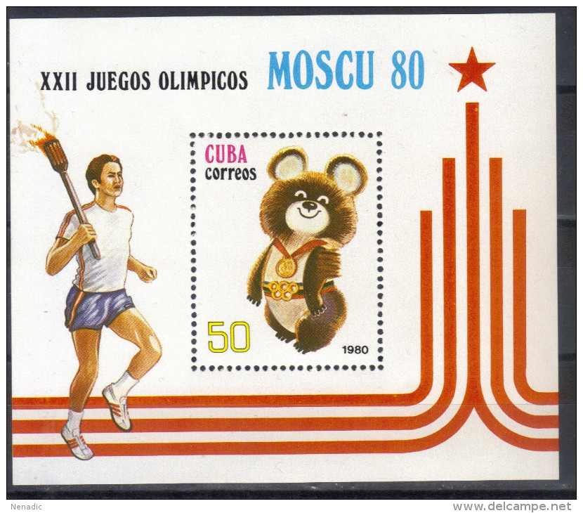 Cuba,SOG-Moscow ´80 1980.,block,MNH - Neufs