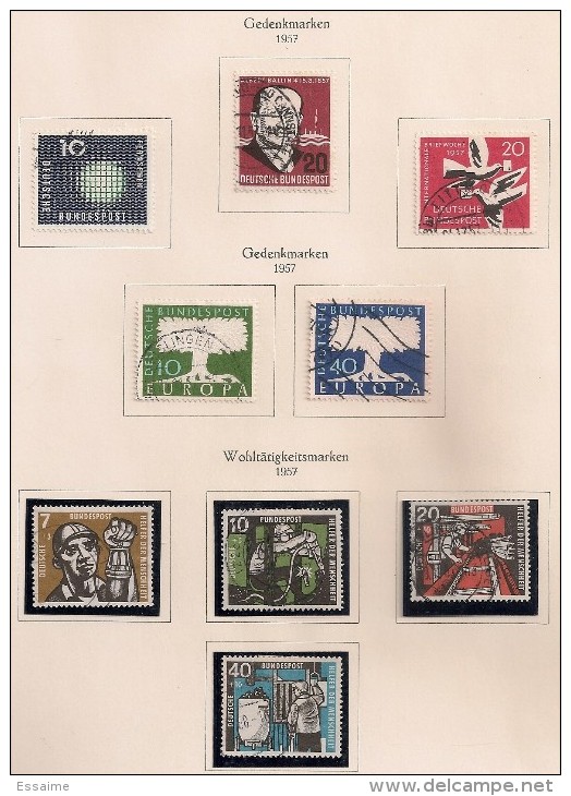 Allemagne Fédérale. Deutsche Bundespost.. 1957. N° 138-145 + 148. Oblit. 1 Photo - Usados