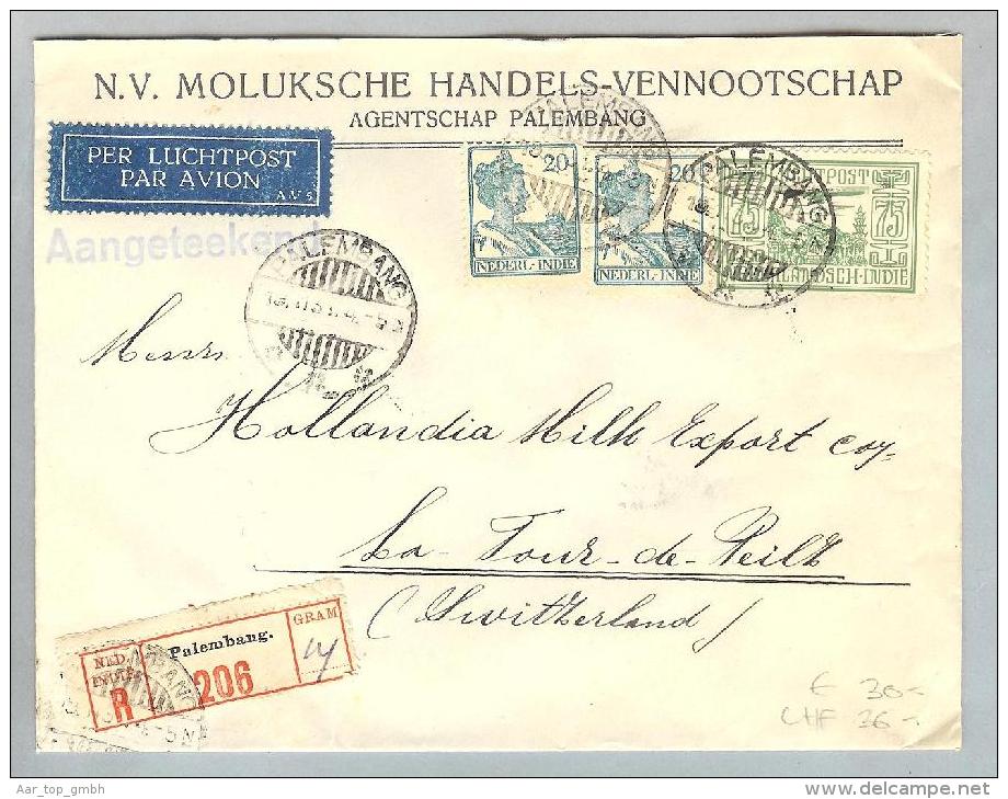 Nederl.Indien Palembang 1931-11-19 Flug-R-Brief In Die CH - Nederlands-Indië