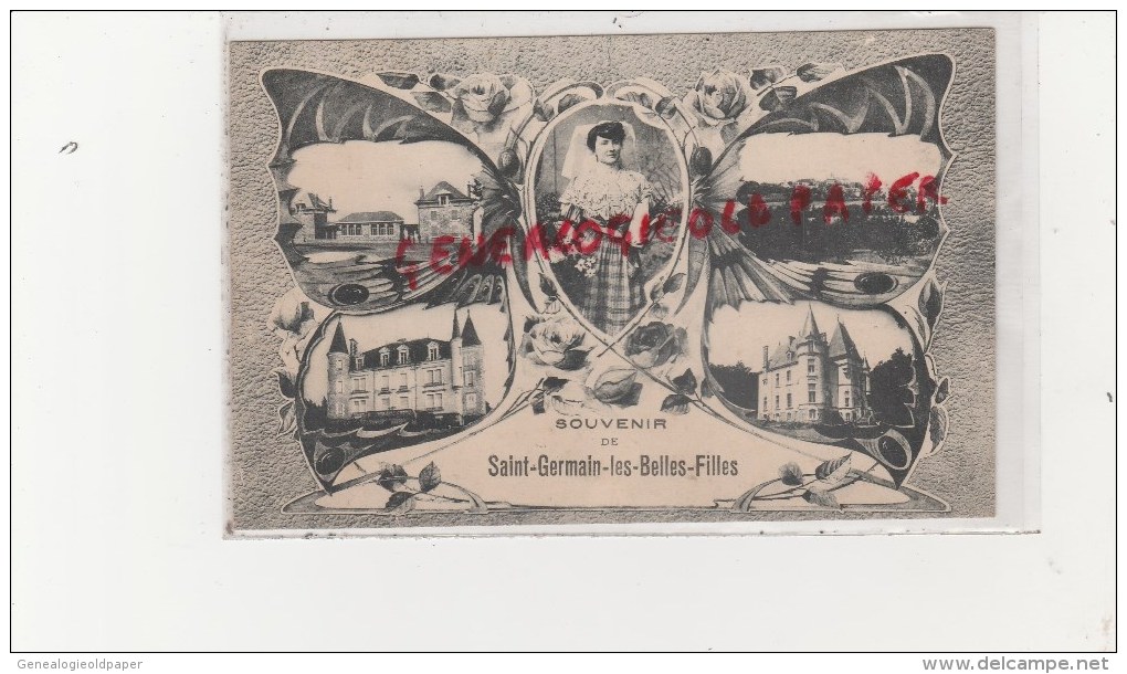 87 - ST - SAINT GERMAIN LES BELLES - SOUVENIR BARBICHET  CARTE PAPILLON - Saint Germain Les Belles