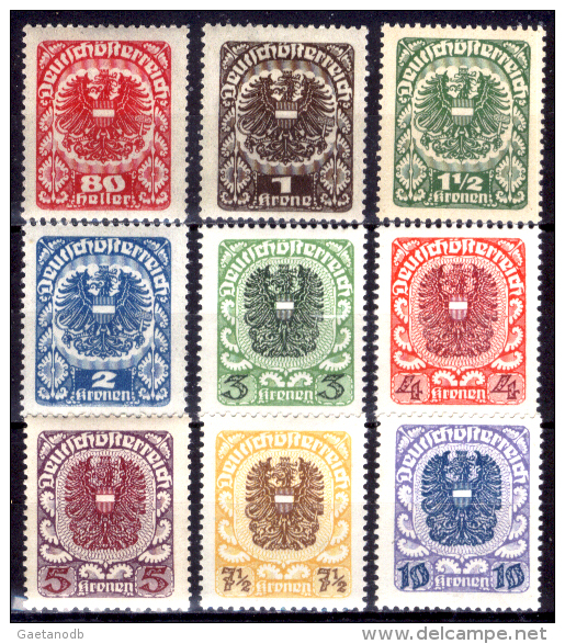 Austria-F-0033 -1920/1921 - Valori Della Serie, Unificato: N.223A/231A (+) TLH - Privi Di Difetti Occulti. - Ungebraucht