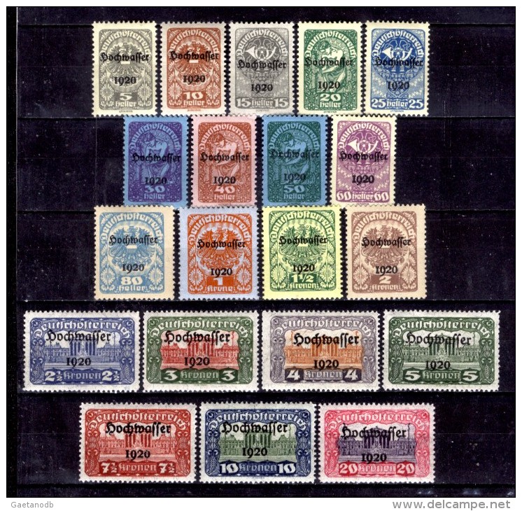 Austria-F-0034 - 1921 - Valori Della Serie, Unificato: N.232/251 (+) TLH - Privi Di Difetti Occulti. - Ongebruikt