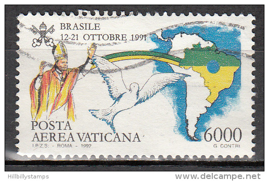 Vatican City   Scott No   C95     Used    Year  1992 - Oblitérés