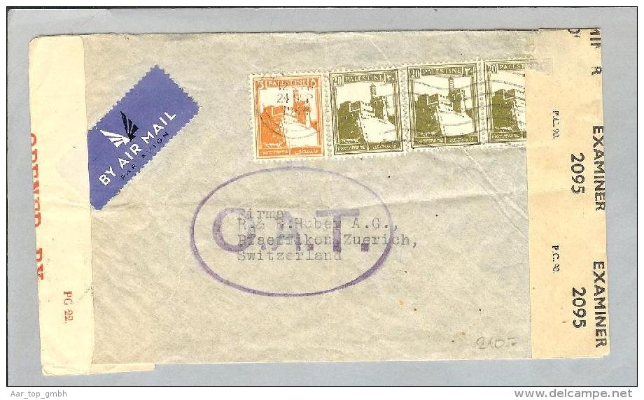 Palestina Tel Aviv 1944 O.A.T. Airmail > Zürich CH - Palestina