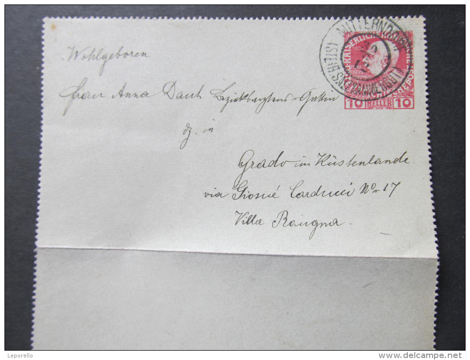 Korrespondenzkarte Kartenbrief Mitterndorf - Grado 1912 ///  D*16787 - Briefe U. Dokumente