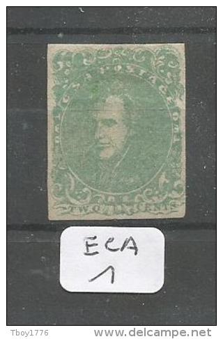 ECA Scott 3 X YT 1 OG Dull Yellow Green - 1861-65 Etats Confédérés