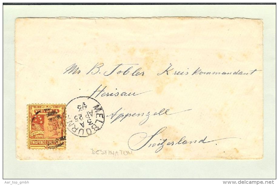 OZ Australien Victoria 1893-04-25 Brief>Herisau CH - Storia Postale