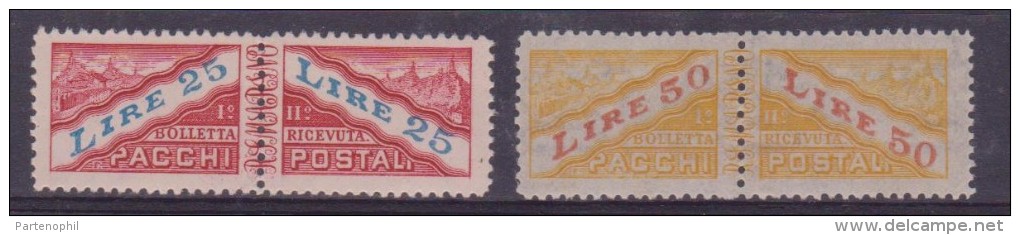 ** San Marino 1946 :  Pacchi Postali  N. 31/32 Mnh Cat. € 280,00 - Parcel Post Stamps