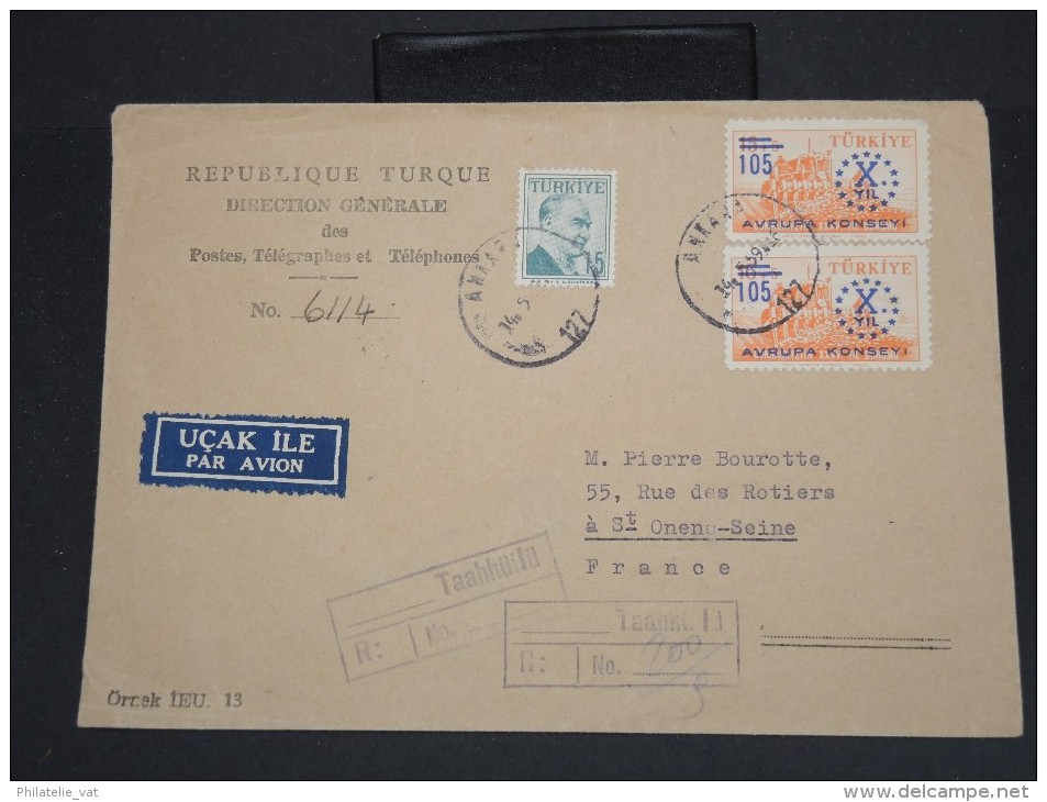 TURQUIE - Enveloppe En De Ankara Pour La France En 1959 - Aff. Plaisant - à Voir - Lot P7439 - Storia Postale