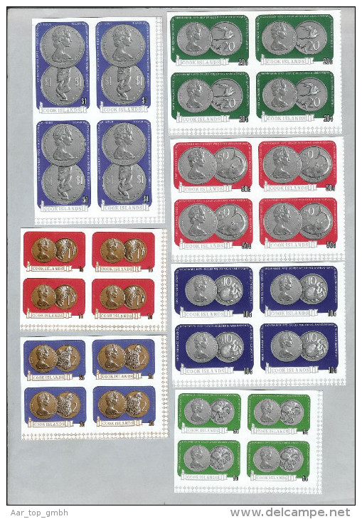 OZ Cook Island 1973 Mi# 344-50 Ungezähnt ** VB Kursmünzen - Cookinseln