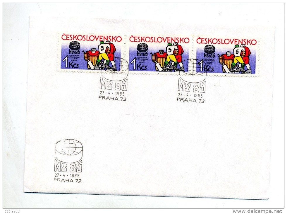 Lettre Fdc Prague Championnat Monde Hockey Sur Glace - Cartas & Documentos