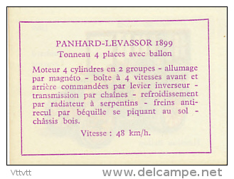 Image, VOITURE, AUTOMOBILE : Tonneau Ballon, Panhard Levassor (1899), Texte Au Dos - Auto's