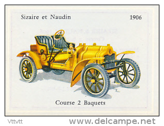 Image, VOITURE, AUTOMOBILE : Course 2 Basquets, Sizaire Et Naudin (1906), Texte Au Dos - Autos