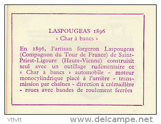 Image, VOITURE, AUTOMOBILE : "Char à Bancs", Laspougeas (1896), Texte Au Dos - Autos