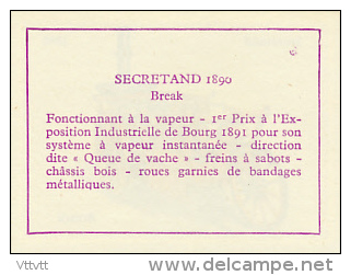 Image, VOITURE, AUTOMOBILE : Break, Secretand (1890), Texte Au Dos - Voitures