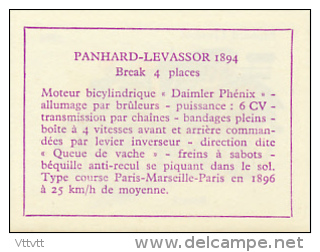 Image, VOITURE, AUTOMOBILE : Breack, Panhard Levassor (1894), Texte Au Dos - Cars