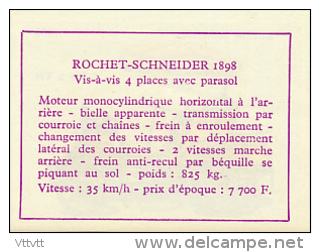 Image, VOITURE, AUTOMOBILE : Vis à Vis, Rochet Schneider (1898), Texte Au Dos - Automobili