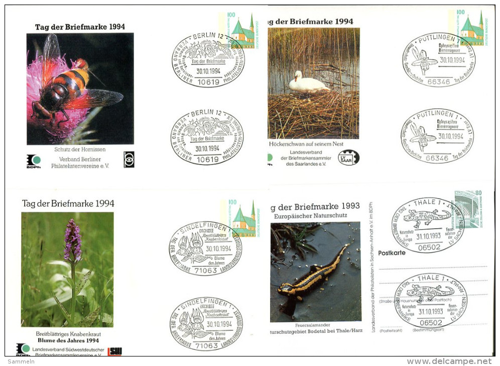 3492 - BUND - 4 Ganzsachen "Tag Der Marke" 1993/94 - Jeweils Mit Sonderstempel - Postales Privados - Usados