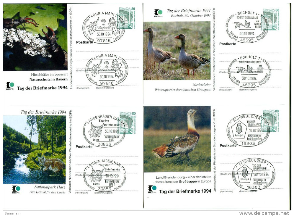 3493 - BUND - 4 Ganzsachen "Tag Der Marke" 1994 - Jeweils Mit Sonderstempel - Privé Postkaarten - Gebruikt