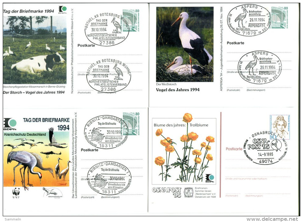 3495 - BUND - 4 Ganzsachen "Tag Der Marke" 1994/95 - Jeweils Mit Sonderstempel - Postales Privados - Usados