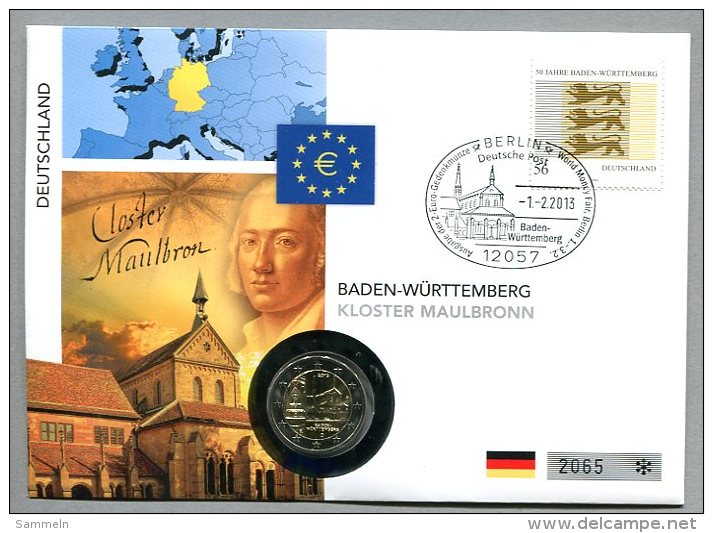 3501 - DEUTSCHLAND - Numisbrief Von 2013 Mit 2 Euro Münze "Baden-Württemberg" - Altri & Non Classificati