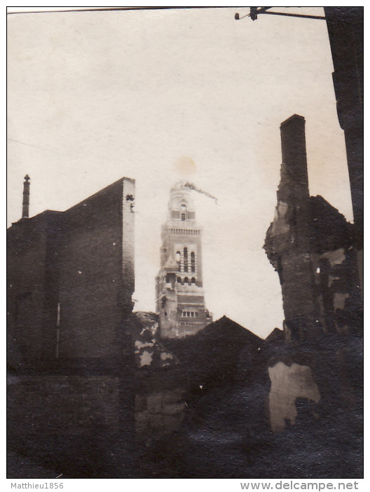 Photo Janvier 1915 ALBERT - L'église Détruite Par Les 200 Marmites Allemandes Le 16 Janvier 1915 (A109, Ww1, Wk 1) - Albert