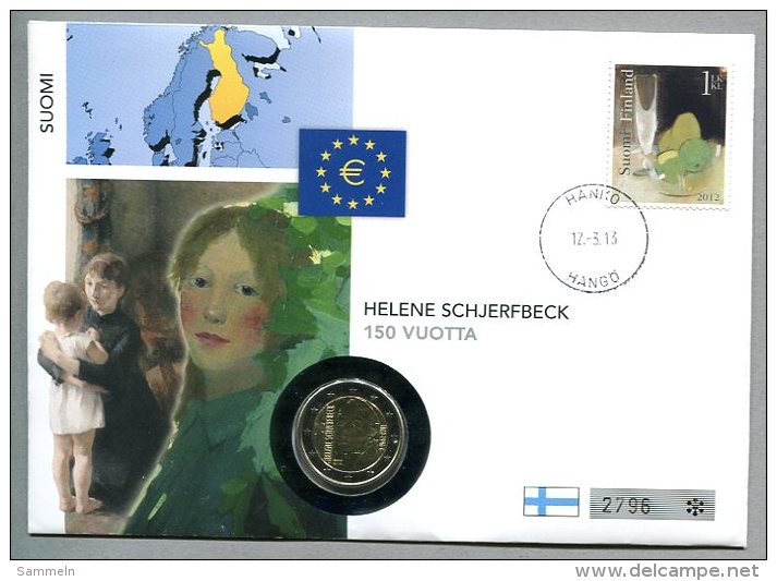 3503 - FINNLAND - Numisbrief Von 2013 Mit 2 Euro Münze - Finnland