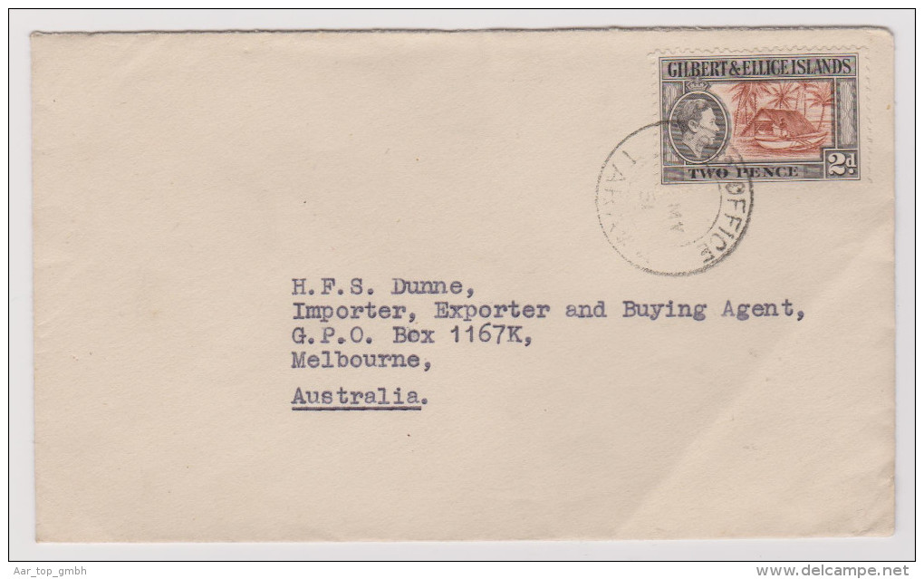 OZ Gilbert & Ellice Island 1954-05-?? - Tarawa Brief Nach Melbourne - Gilbert & Ellice Islands (...-1979)