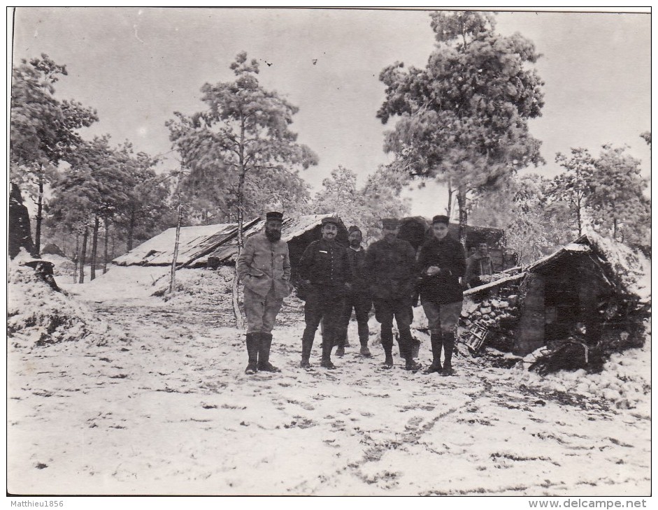 Photo 1915-1916 PERTHES-LES-HURLUS (Souain Près Suippes) - Artilleurs Au Camp Des Chasseurs, Cagnat (A109, Ww1, Wk 1) - Souain-Perthes-lès-Hurlus