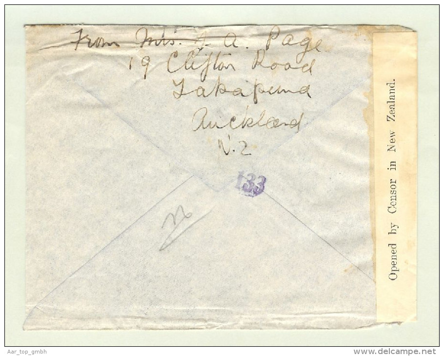 OZ Neuseeland 1942-02-13 Zensurbrief > Genf CH - Lettres & Documents