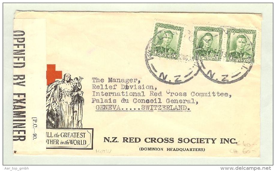 OZ Neuseeland 1942-02-20 Zensurbrief Nach Genf CH - Lettres & Documents