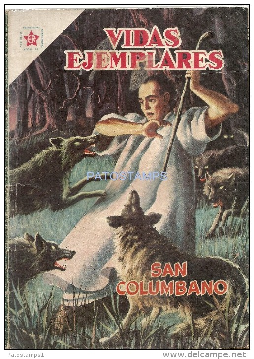 12168 MAGAZINE REVISTA MEXICANAS COMIC VIDAS EJEMPLARES SAN COLUMBANO Nº 52 AÑO 1958 ED ER NOVARO - Cómics Antiguos