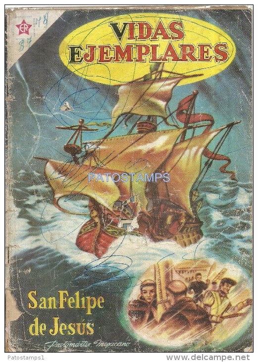 12171 MAGAZINE REVISTA MEXICANAS COMIC VIDAS EJEMPLARES SAN FELIPE DE JESUS DETALLE EN LA TAPA Nº 71 AÑO 1960 ED NOVARO - Frühe Comics