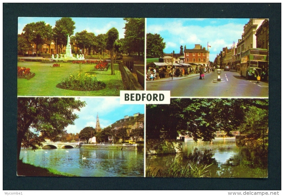 ENGLAND  -  Bedford  Multi View  Unused Postcard As Scan - Bedford
