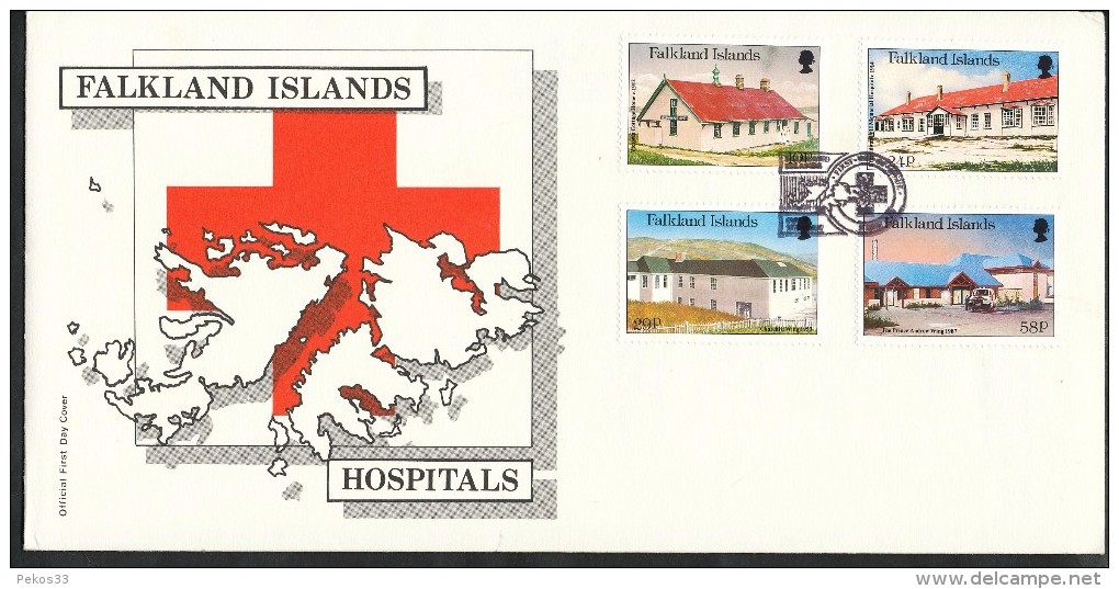 Falklandinseln,   - Mi.N   472 - 475  -   Gestempelt   Krankenhäuser Und Pflegeheime - Falklandinseln