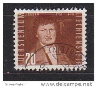 Liechtenstein 1950 Airmzil 20Rp Rotbraun Used (Mi 259b)  (22769) - Poste Aérienne